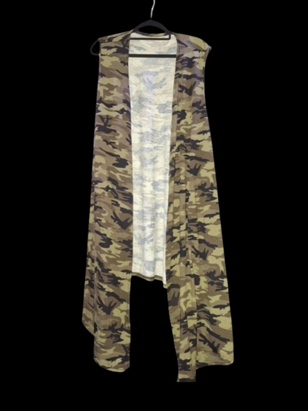 SHEIN Olive Camo Sleeveless Longline Vest